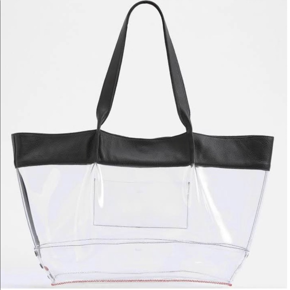*Rare* Hammitt Clear Hermosa Beach Tote With Black Leather